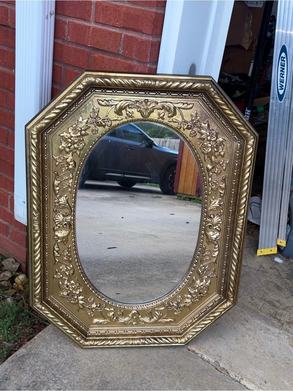 Homco Ornate Gold Octagonal Wall Mirror